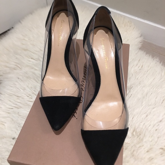Gianvito Rossi Plexi 85 Suede Pvc Pumps 